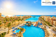 4*Sunny Days El Palacio Resort Хургада - плаж с матраци, чадър и шезлонги